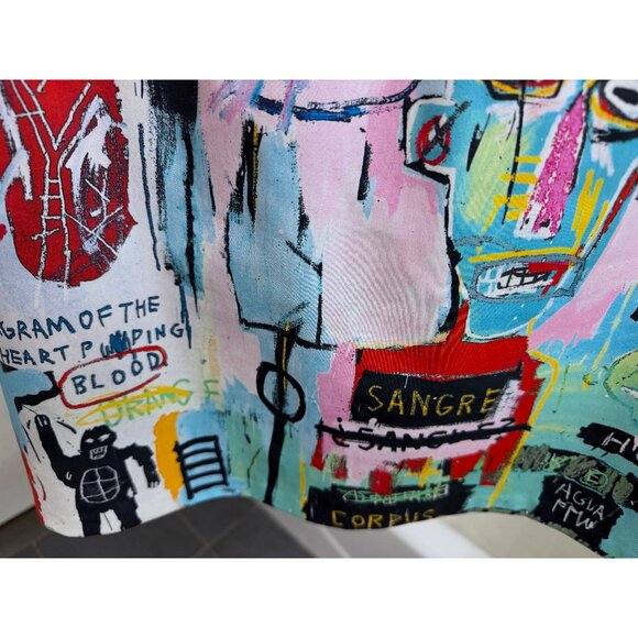 Alice + Olivia Basquiat Riley Graffiti Print Mini Skirt Drawing Doodle Blue 4 - Picture 7 of 12